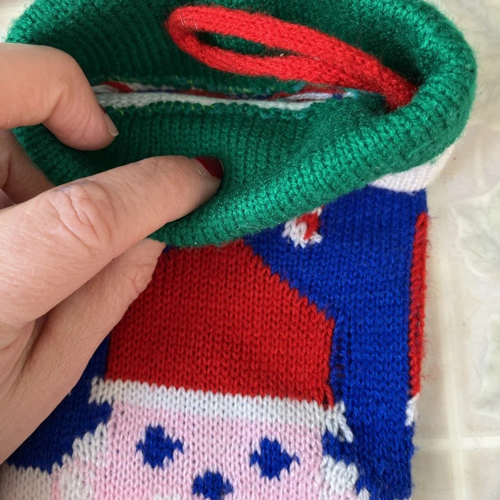 Vintage Knitted  1980s Christmas Stocking St Nick's Sweet Shop ‎ 22